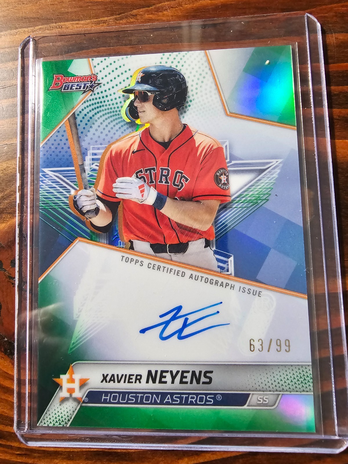 Xavier Neyens 2023 Bowman's Best Autographs Green Refractor Green Refractor Autograph - Trading Card Image