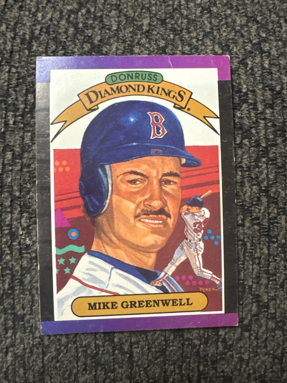 Mike Greenwell 1991 Donruss Diamond Kings #DK-18 Base - Trading Card Image
