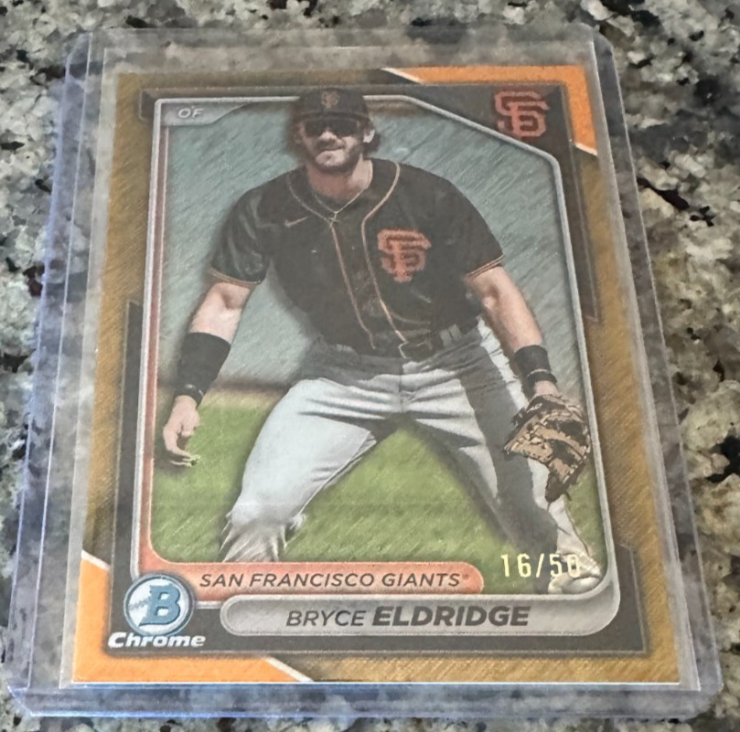 Bryce Eldridge 2024 Bowman Chrome Orange Refractor Orange Refractor - Trading Card Image