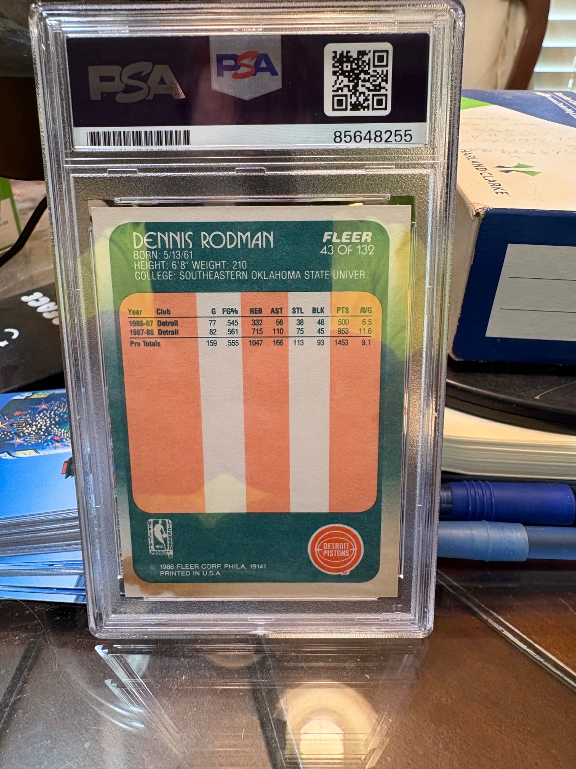 Dennis Rodman 1988 Fleer Base - Trading Card Image