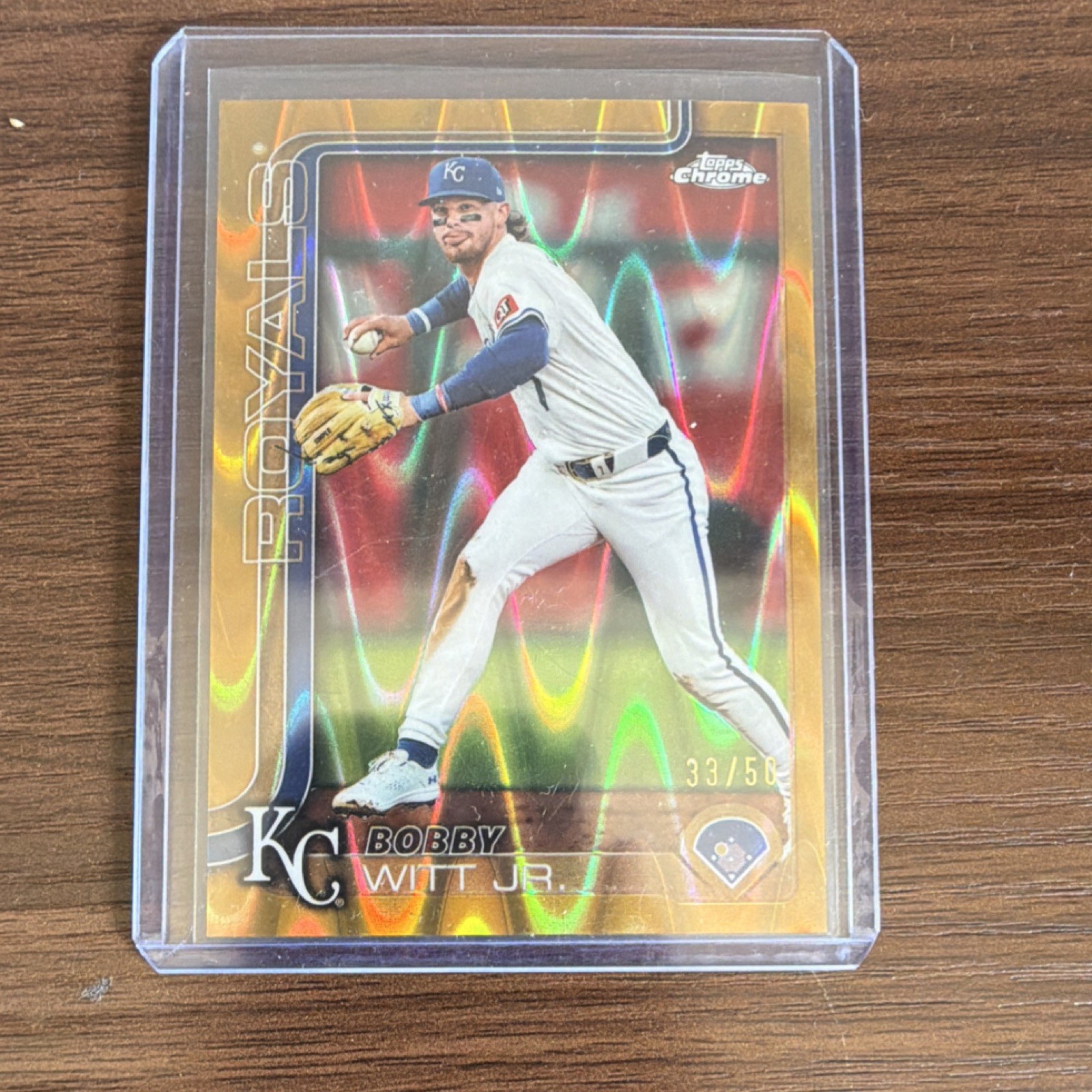Bobby Witt Jr. 2022 Topps Chrome Gold Wave Refractor Gold Wave Refractor - Trading Card Image
