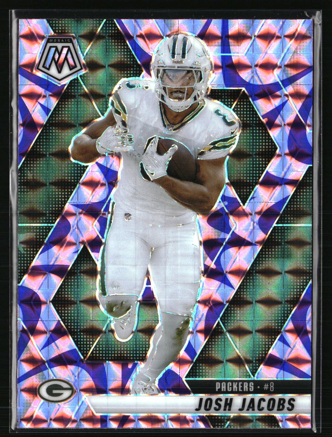Josh Jacobs 2025 Panini Mosaic Pink Camo Pink Camo - Trading Card Image