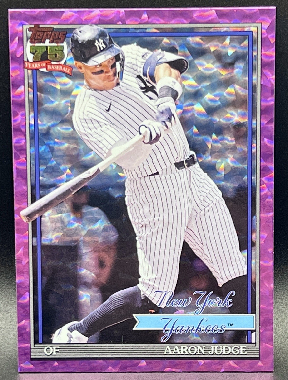 Aaron Judge 2024 Topps 75 Years of Baseball Purple Holofractor Purple Holofractor - Trading Card Image