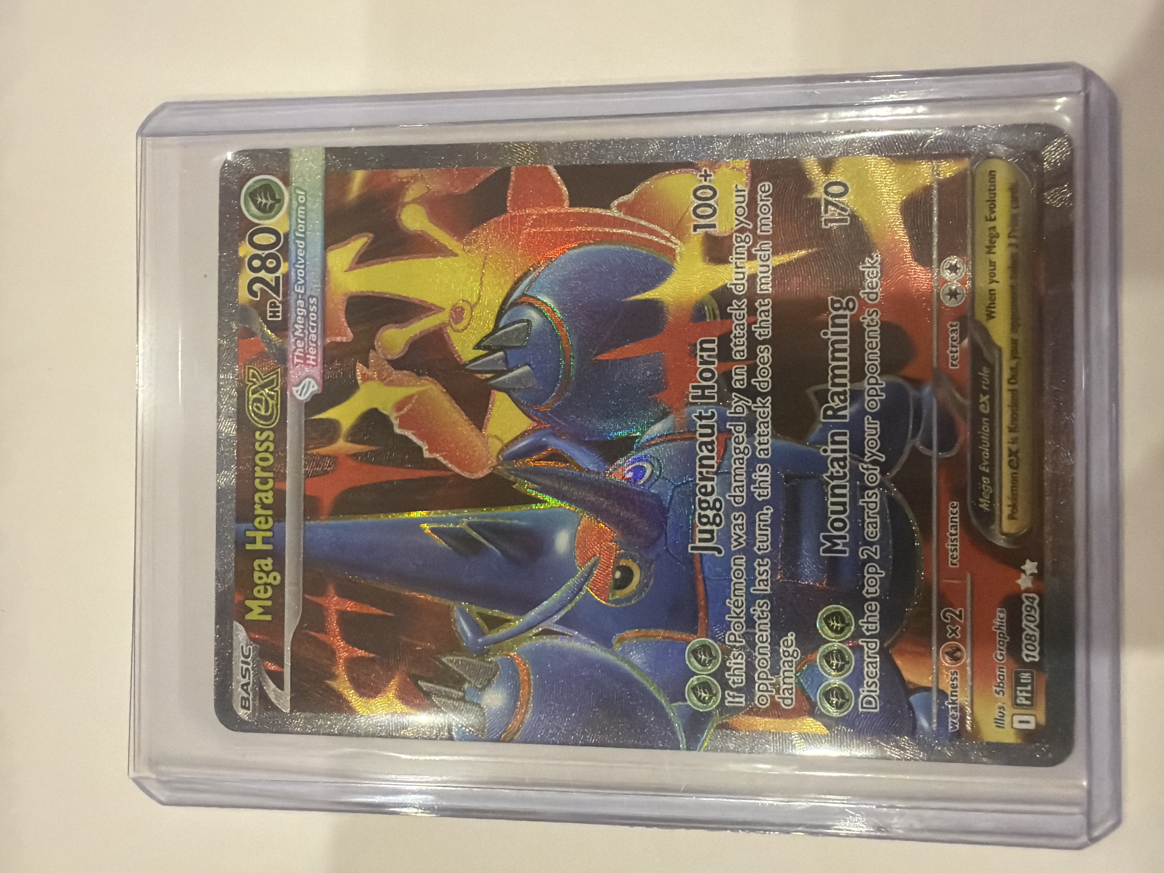 Mega Heracross EX Holo - Trading Card Image