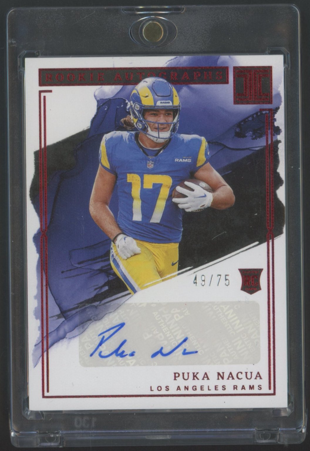 Puka Nacua Rookie Autographs /75 Numbered Autograph Parallel - Trading Card Image