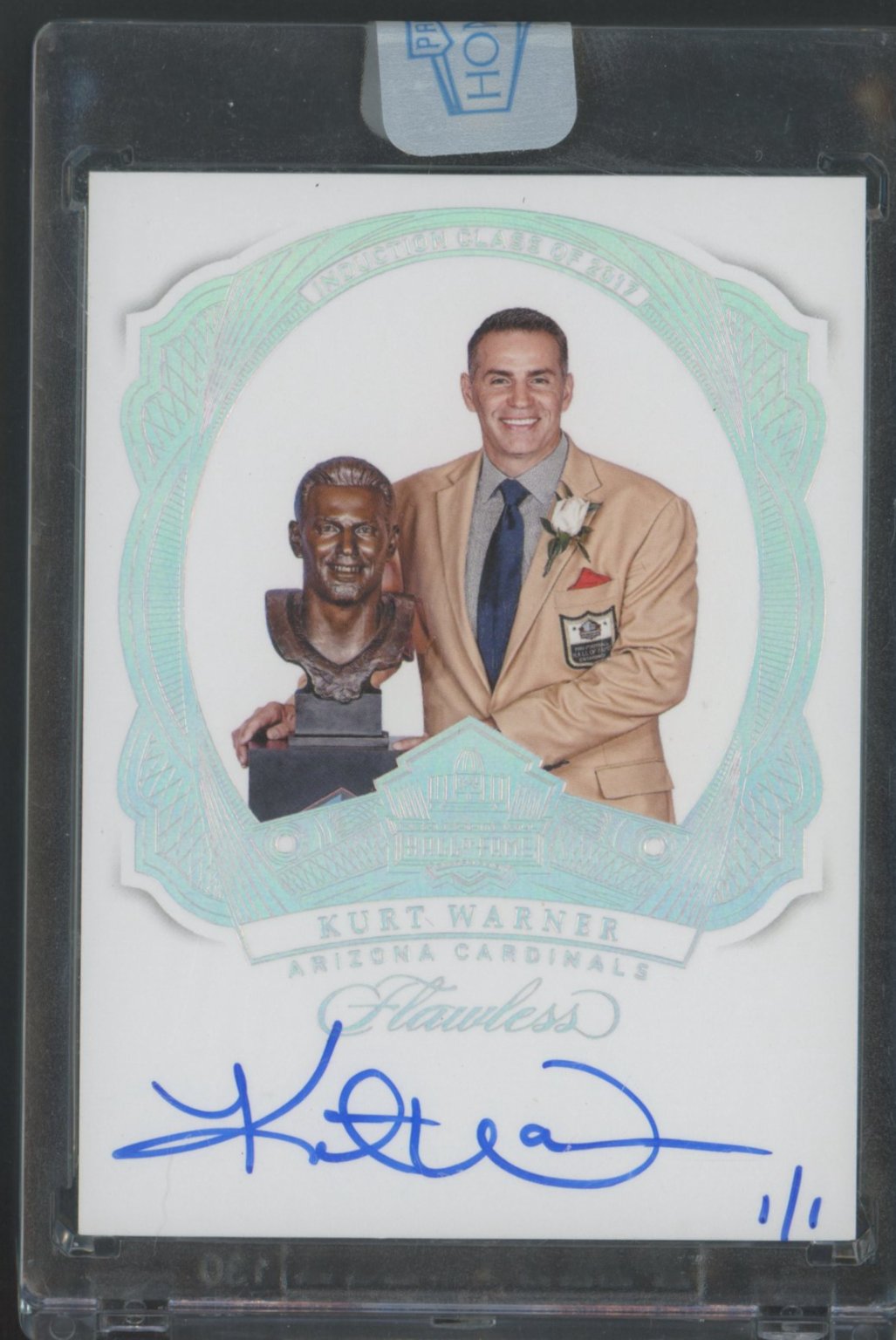 Kurt Warner Flawless Hall of Fame Autographs 1/1 Hall of Fame Autographs 1/1 - Trading Card Image