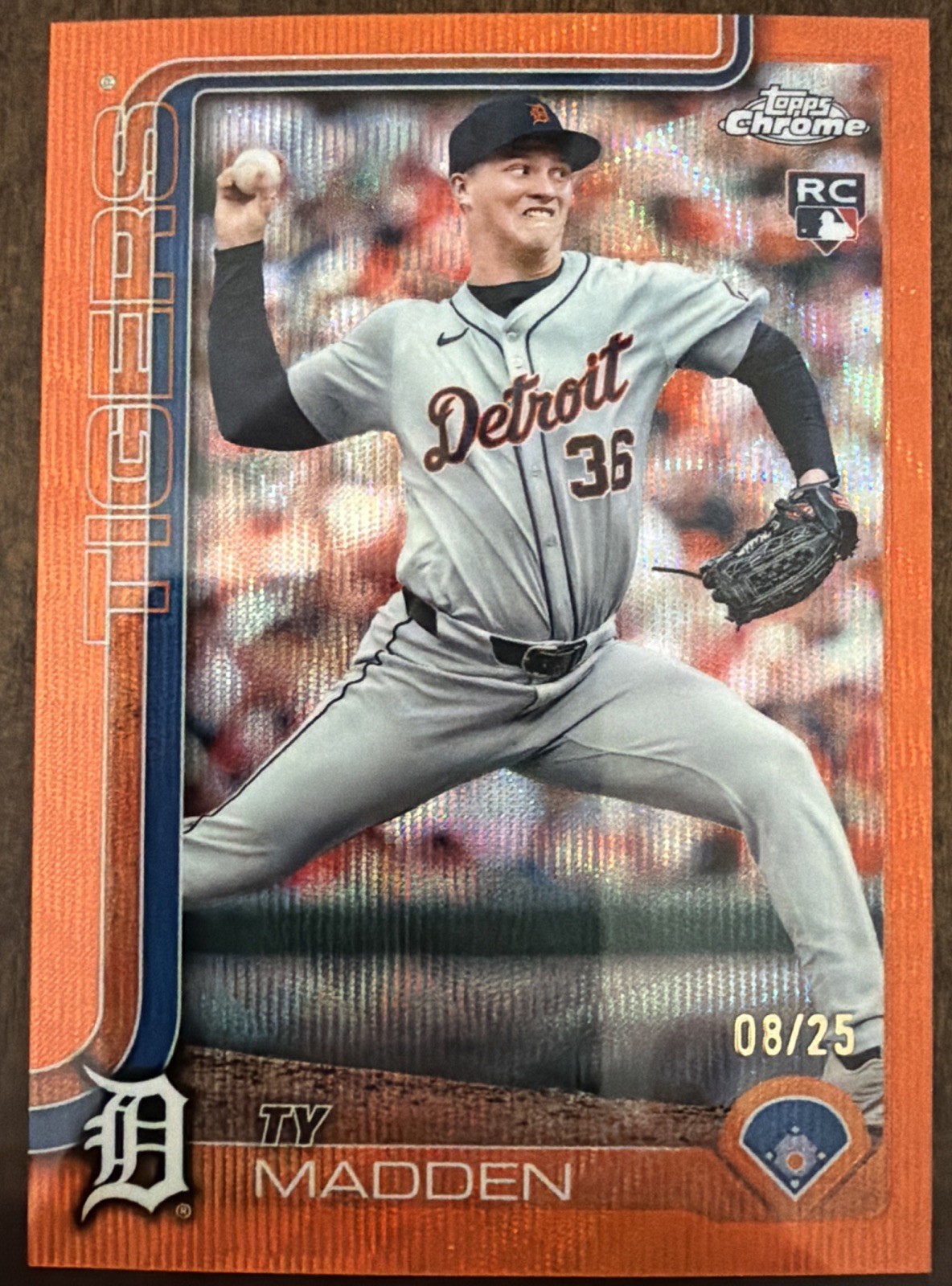 Ty Madden 2024 Topps Chrome Orange Refractor Rookie Card Orange Refractor - Trading Card Image