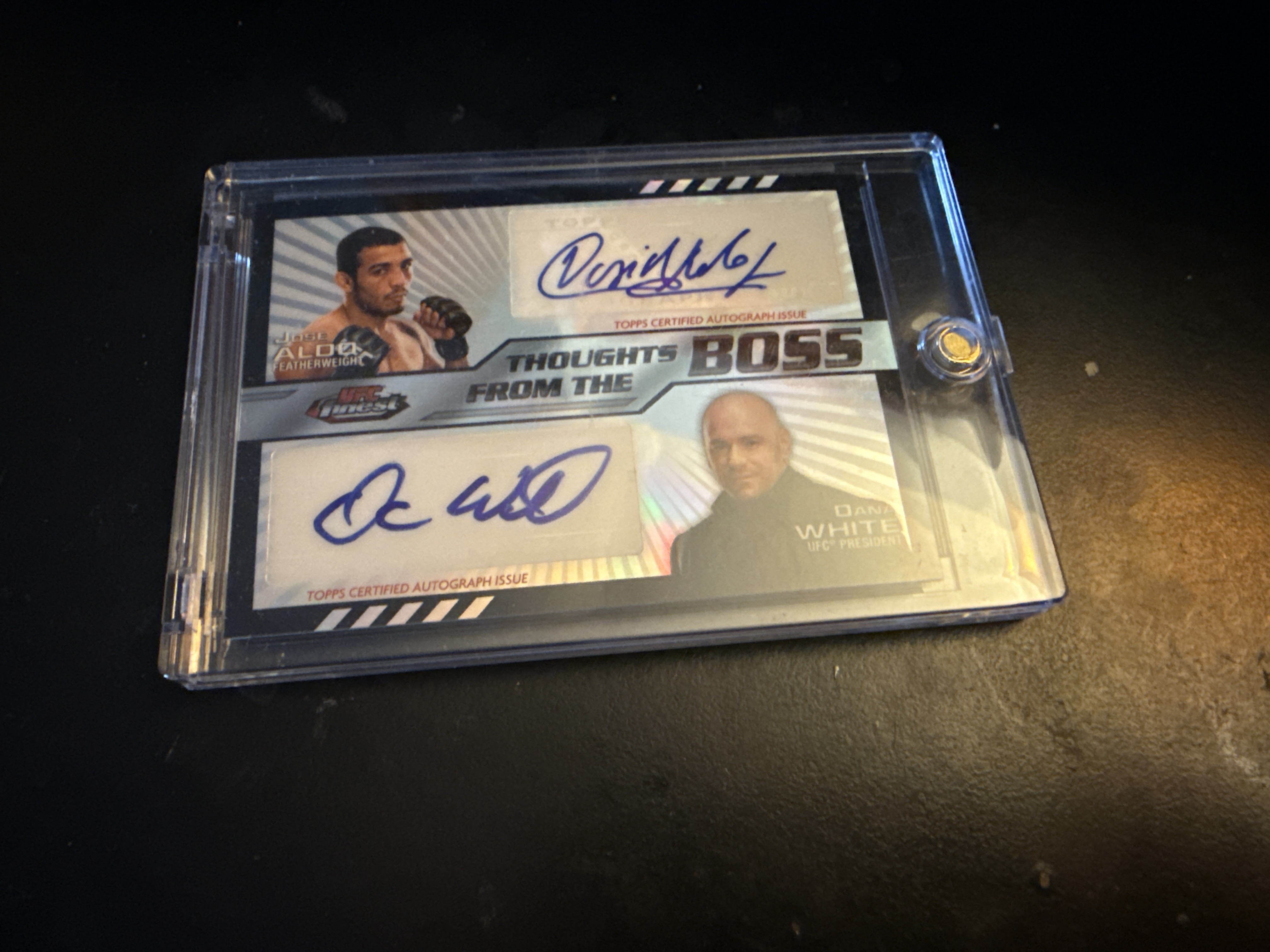 Jose Aldo & Dana White - Thoughts From The Boss Dual Autograph Thoughts From The Boss Dual Autograph /25 Near Mint - Trading Card Image
