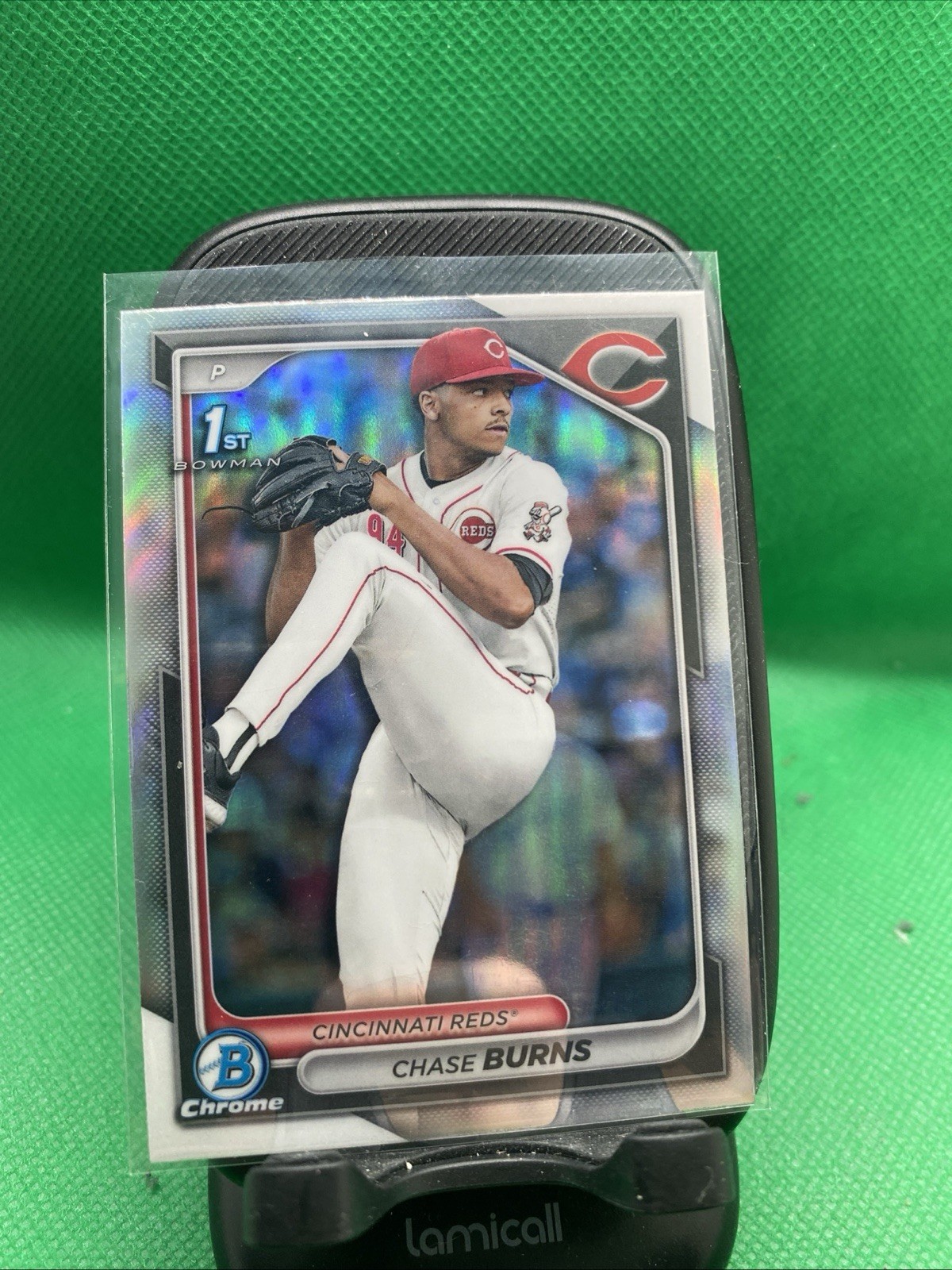 Chase Burns 1st Bowman Chrome Refractor Refractor - Trading Card Image