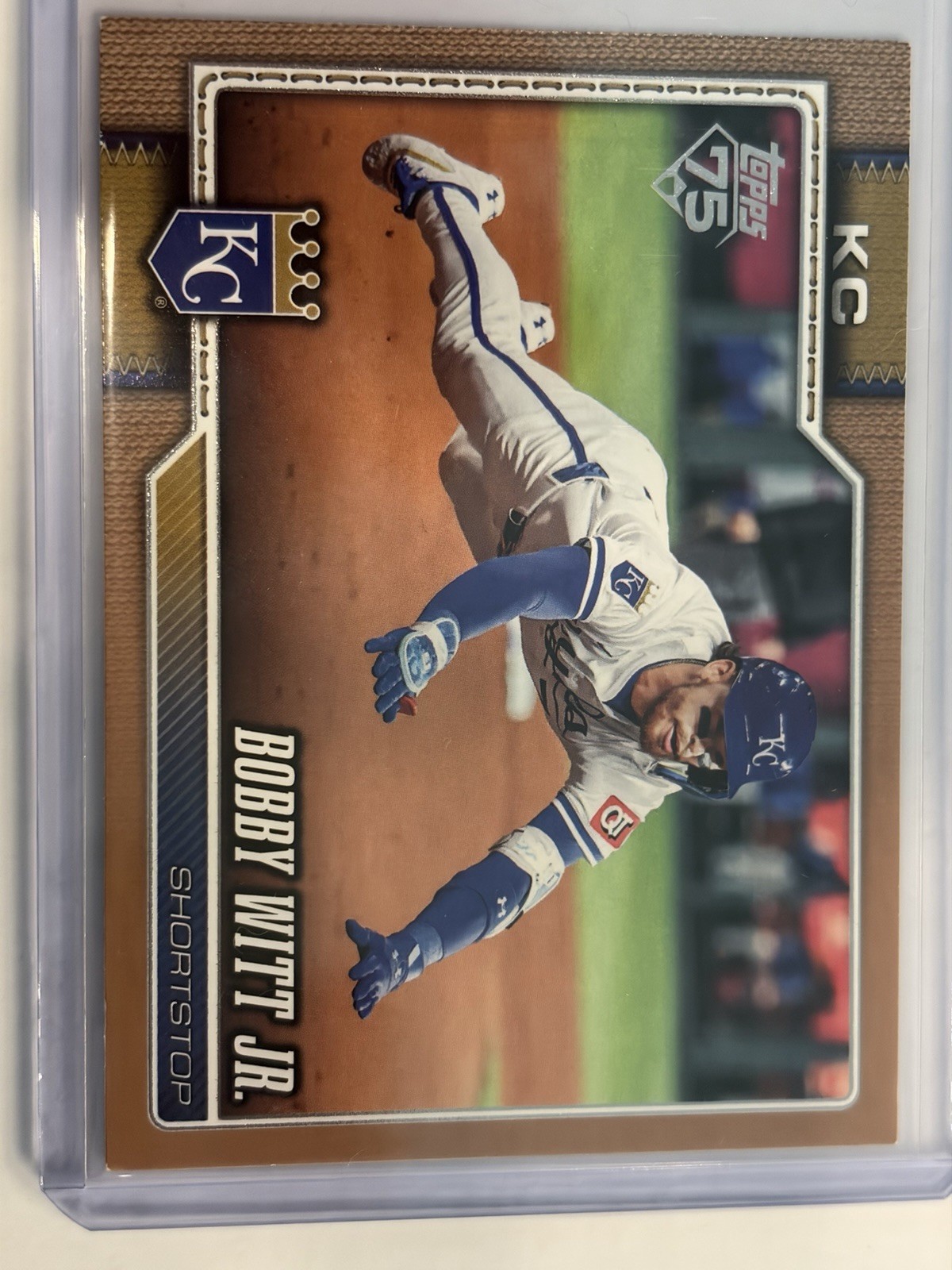Bobby Witt Jr. 2024 Topps Heritage Chrome Refractor Chrome Refractor - Trading Card Image