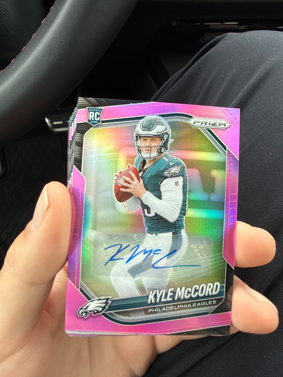 Kyle McCord 2025 Panini Prizm Pink Prizm Rookie Silver Prizm - Trading Card Image