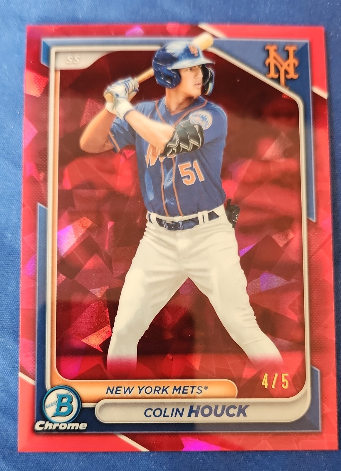 Colin Houck 2023 Bowman Chrome Red Shimmer Refractor Red Shimmer Refractor - Trading Card Image