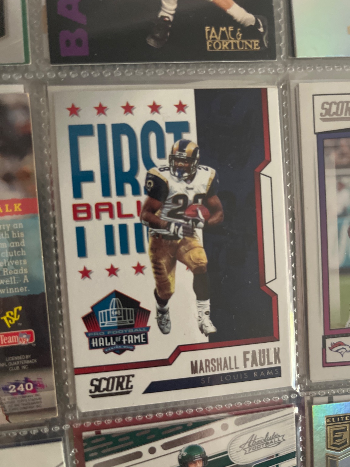 Marshall Faulk First Ballot Hall of Fame Base - Trading Card Image