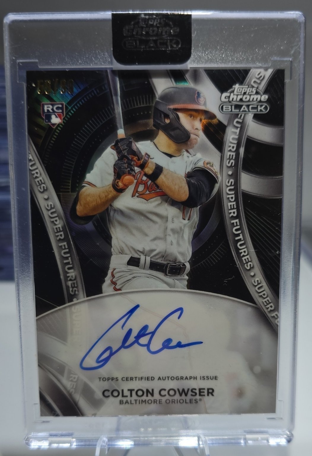 Colton Cowser - Topps Chrome Black Super Futures Green Refractor - Trading Card Image