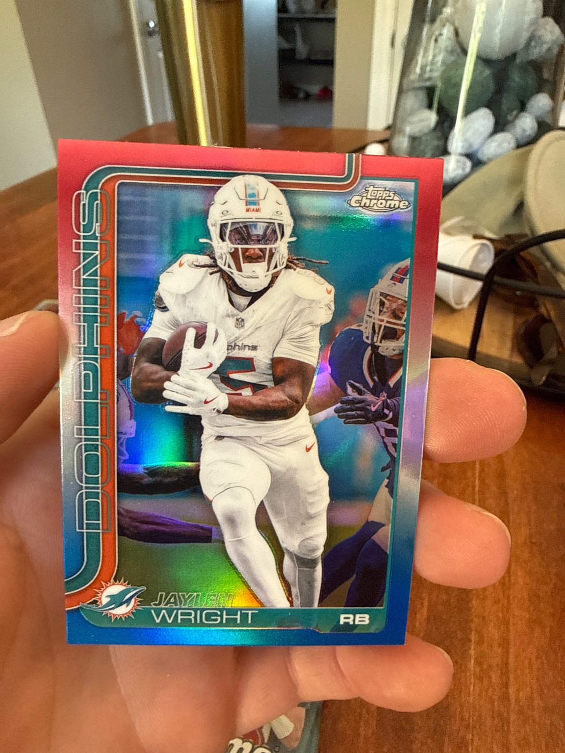 Jaylen Wright 2025 Topps Topps Chrome Pink Refractor Pink Refractor - Trading Card Image
