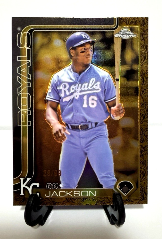 Bo Jackson Topps Chrome Gold Etch Refractor Gold Etch Refractor - Trading Card Image