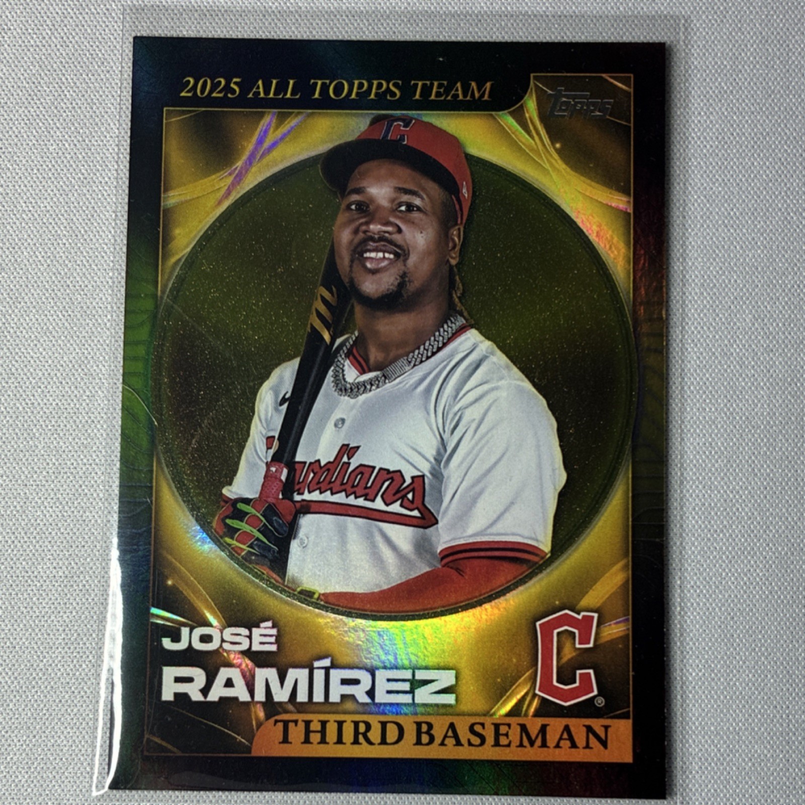José Ramírez 2025 Topps All Topps Team Gold Holo Gold Holo - Trading Card Image
