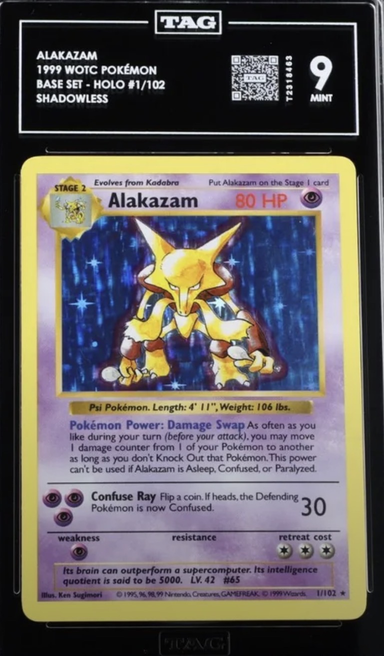 Alakazam 1999 WOTC Pokémon Base Set Holo Shadowless