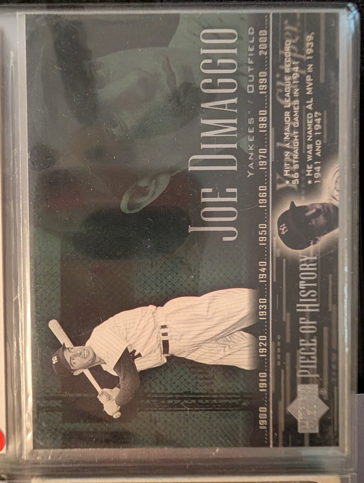 2001 Upper Deck Piece of History Joe DiMaggio Base - Trading Card Image