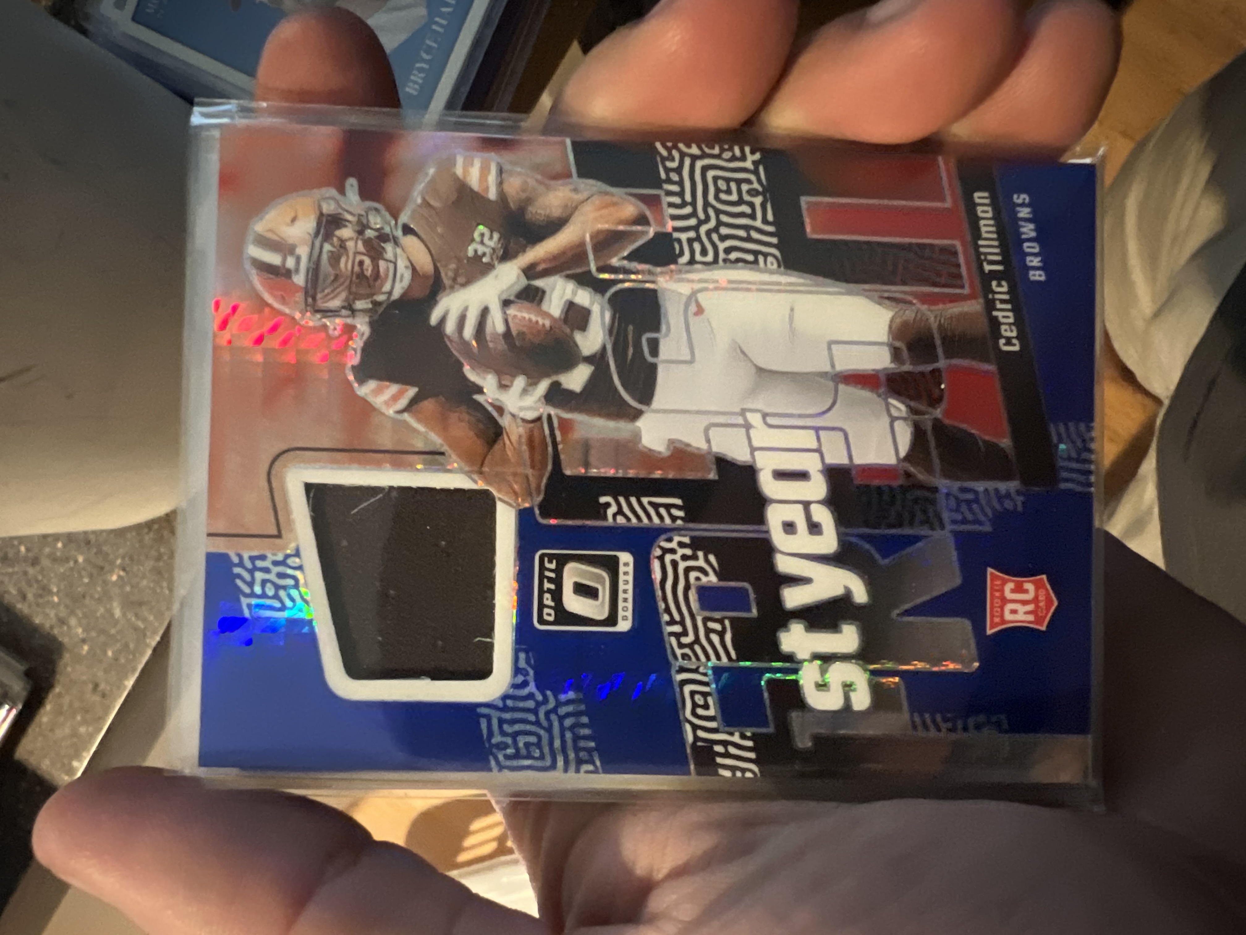 Cedric Tillman 1st Year Fresh Patch Blue Hyper Rookie Card Blue Hyper Patch Near Mint - Trading Card Image