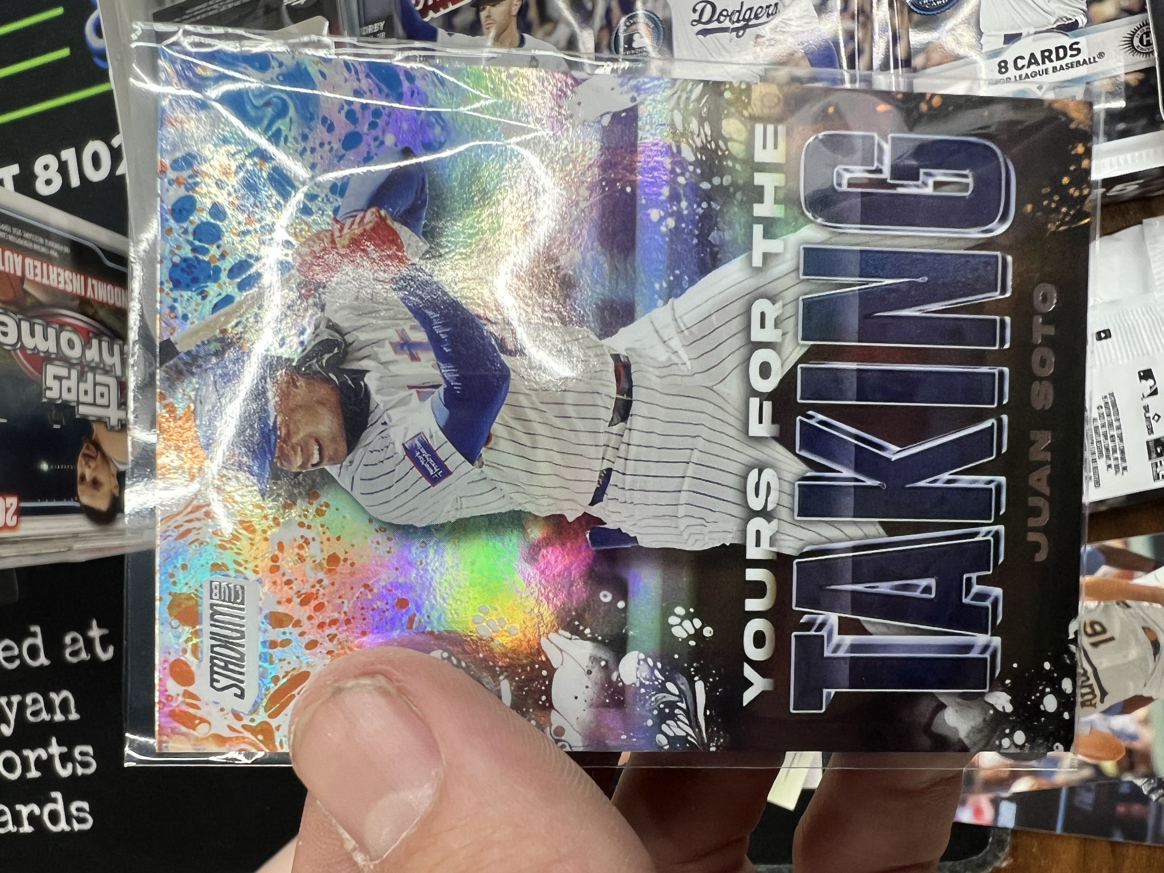 Juan Soto - Yours For The Taking Yours For The Taking Insert (Rainbow Foil) Near Mint - Trading Card Image