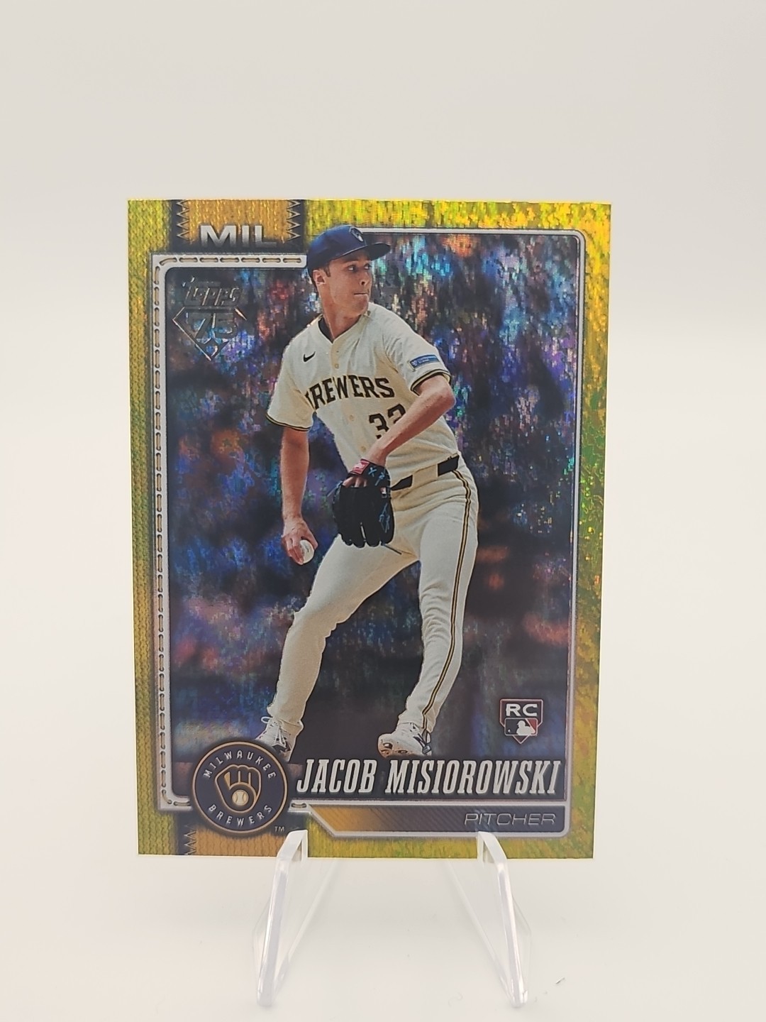 Jacob Misiorowski - 2024 Topps Chrome Sapphire Edition Gold Lava Refractor Rookie Card Gold Lava Refractor - Trading Card Image