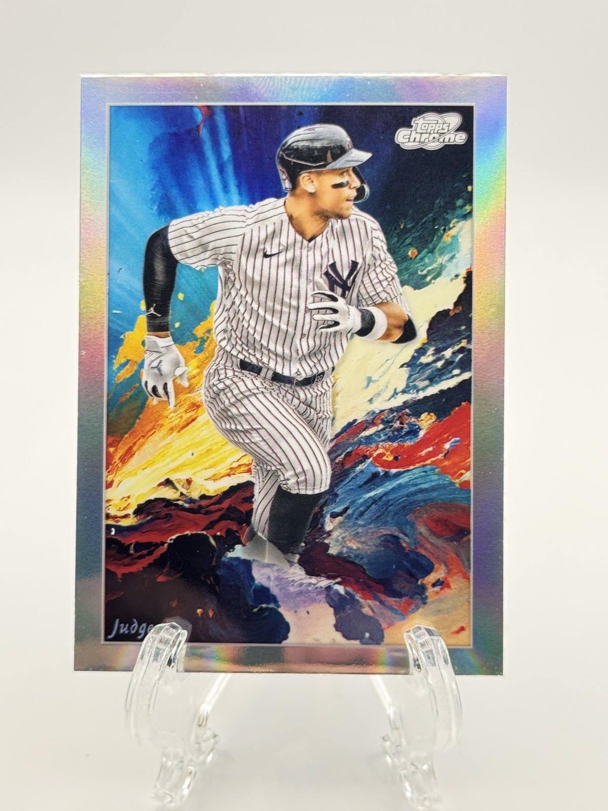 Aaron Judge Topps Chrome Cosmic Refractor Refractor - Trading Card Image