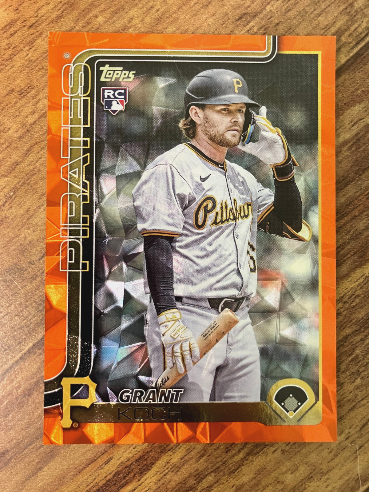 Grant Koch Rookie Card Orange Refractor - Trading Card Image