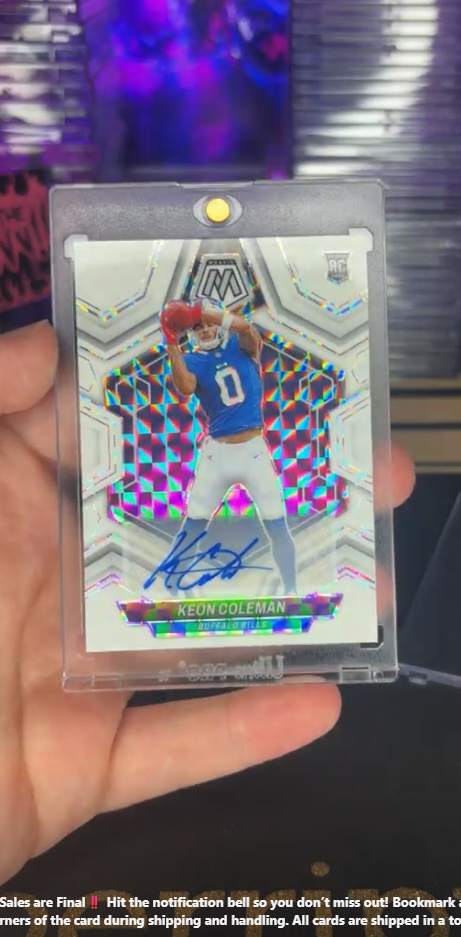 Keon Coleman 2024 Panini Mosaic Genesis Autograph Rookie Card Genesis Autograph Near Mint - Trading Card Image