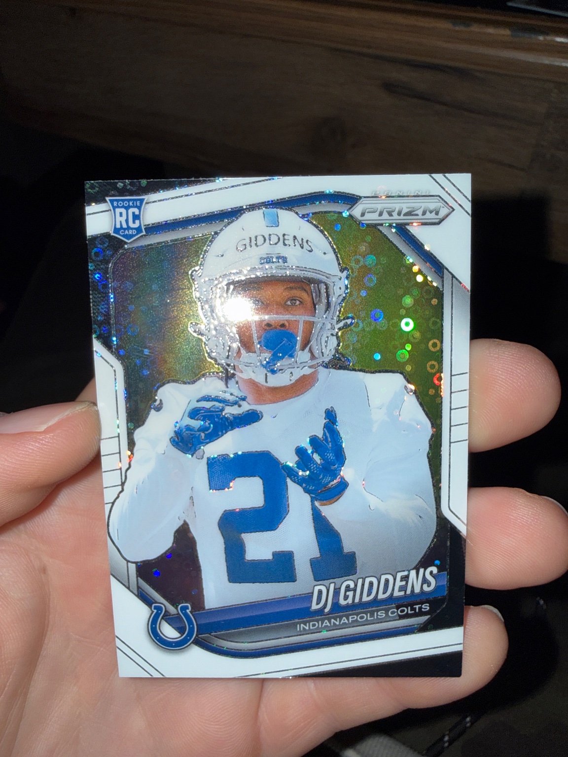 DJ Giddens 2025 Panini Prizm Rookie Card Disco Prizm Disco Prizm - Trading Card Image