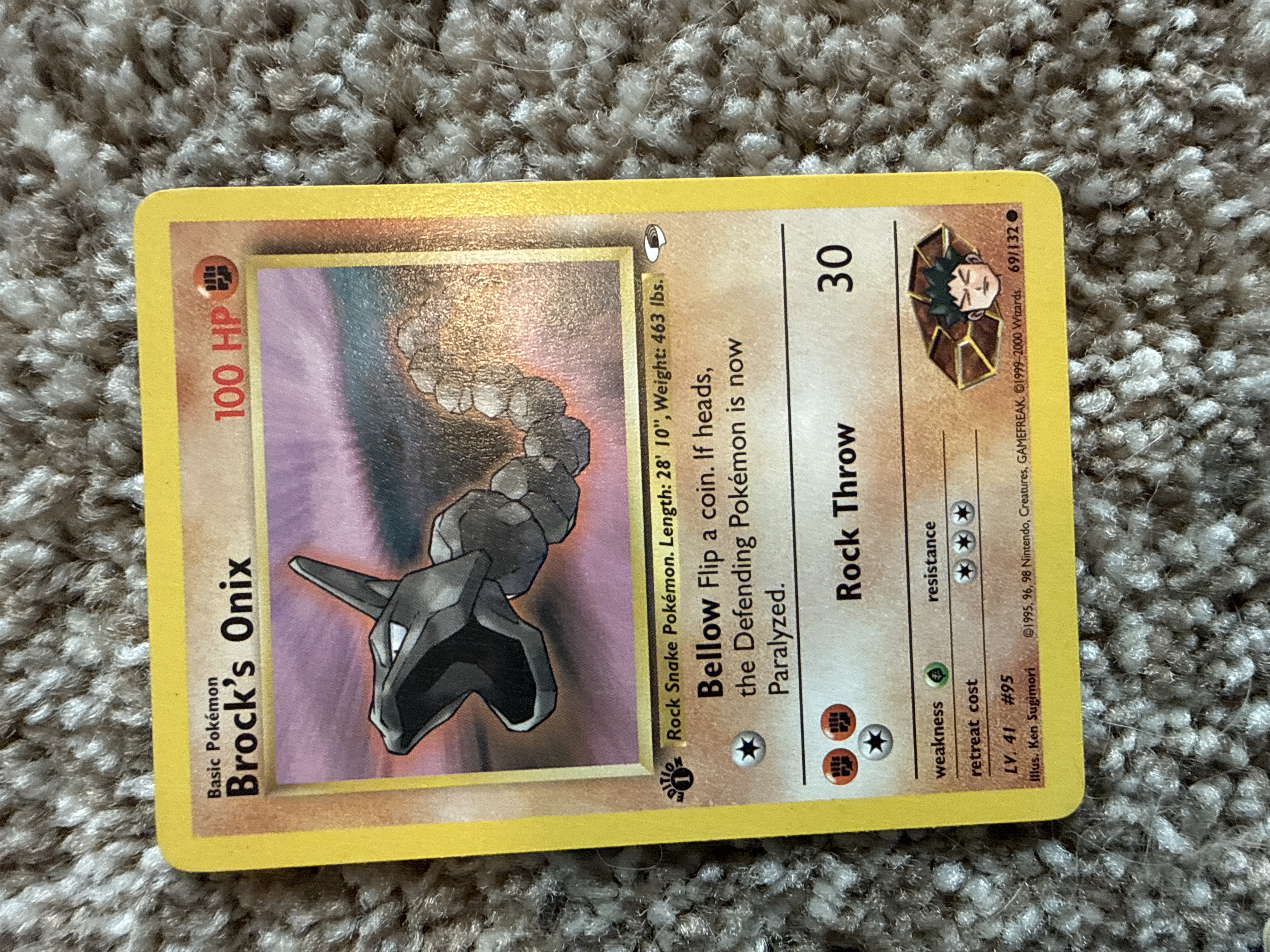Brock's Onix 1st Edition Excellent - Trading Card Image
