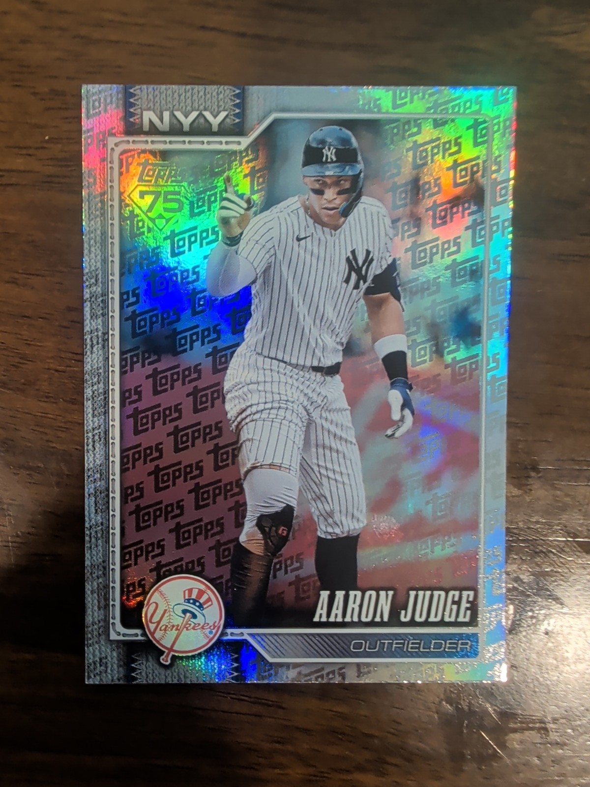 Aaron Judge - Topps Chrome Platinum Anniversary Rainbow Foil Refractor - Trading Card Image