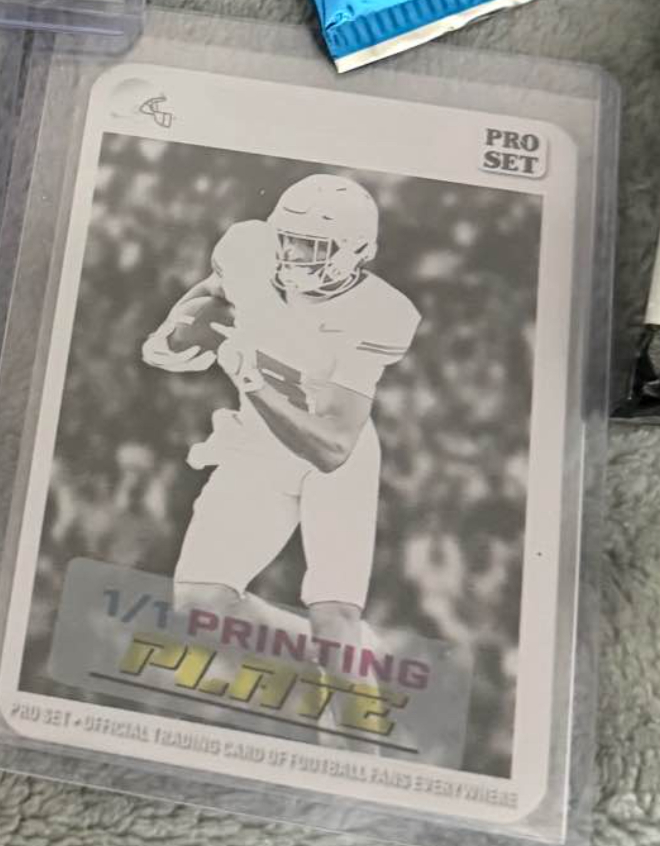 Pro Set Football Printing Plate 1/1 Printing Plate Near Mint - Trading Card Image
