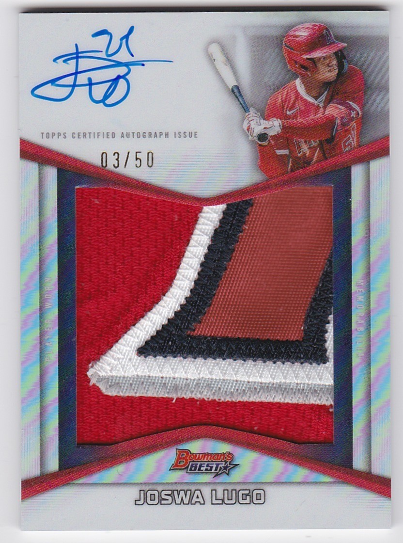Joswa Lugo Bowman's Best Autograph Patch Refractor /50 Autograph Patch Refractor - Trading Card Image