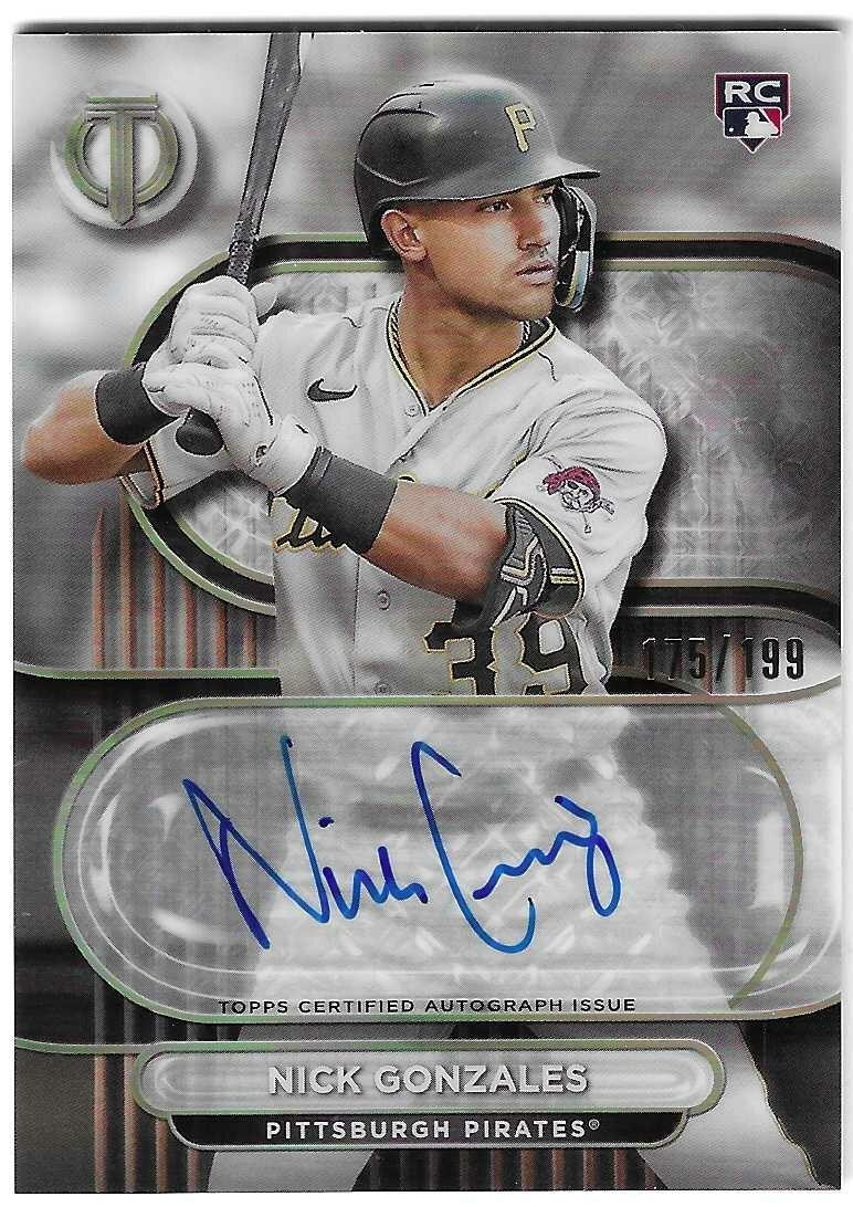 Nick Gonzales 2023 Topps Tracers Rookie Card /199 Autograph /199 - Trading Card Image