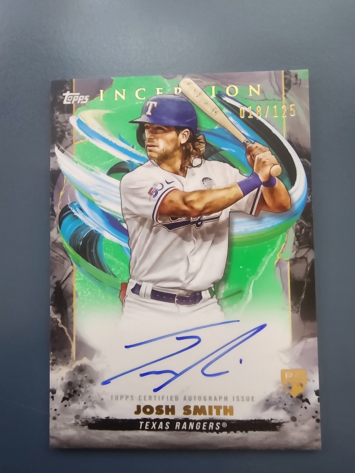 Josh Smith Topps Inception Green Parallel Green Autograph Parallel - Trading Card Image