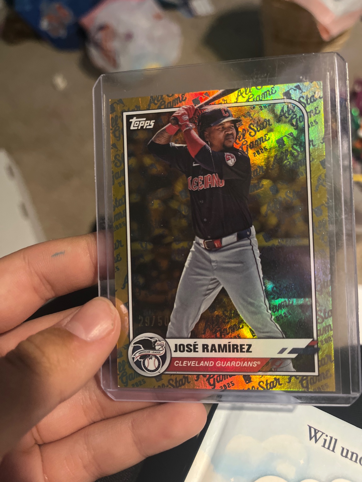 José Ramírez 2025 Topps All-Star Game Gold Rainbow Foil /50 Gold Rainbow Foil - Trading Card Image