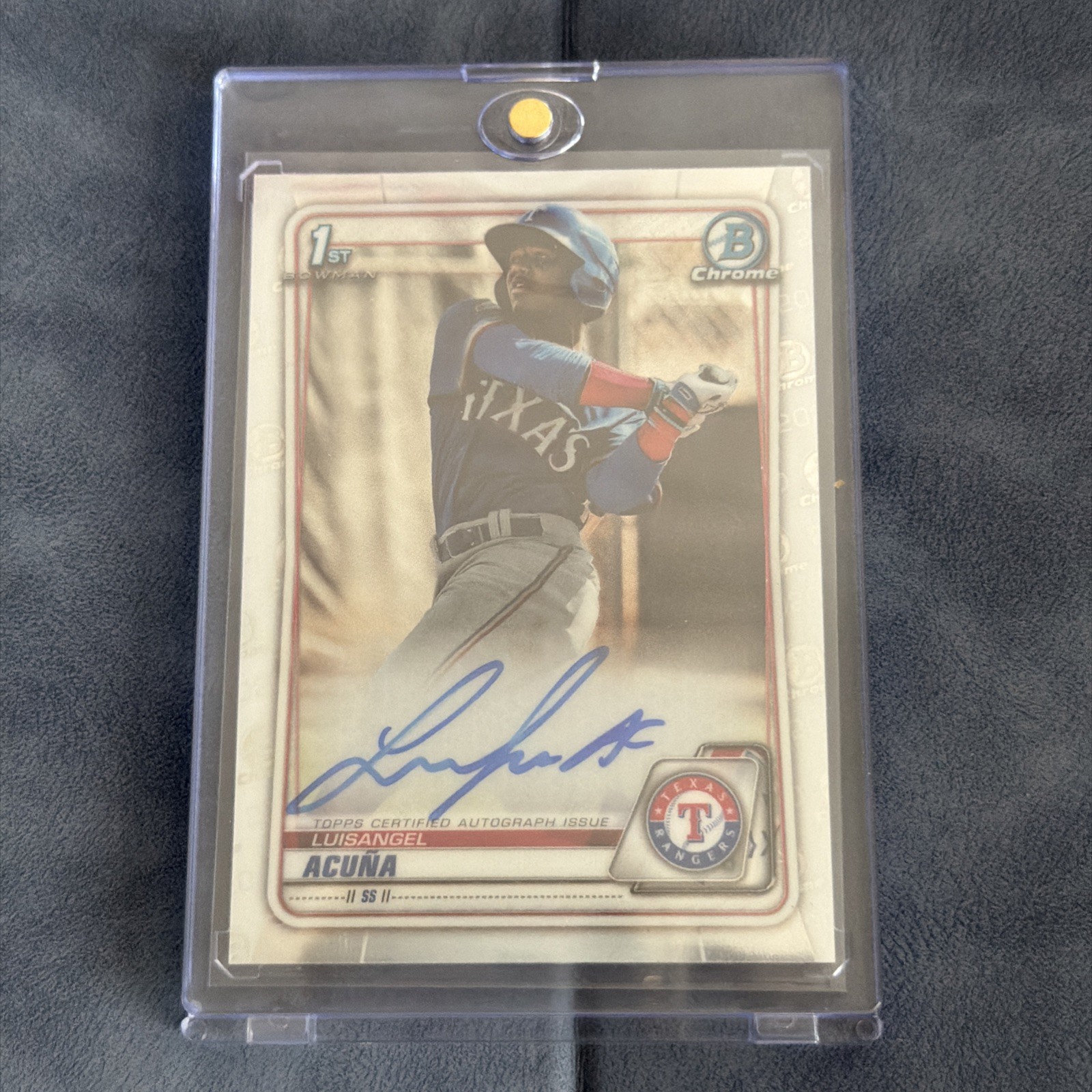 Luisangel Acuña 2020 Bowman Chrome 1st Bowman Refractor - Trading Card Image