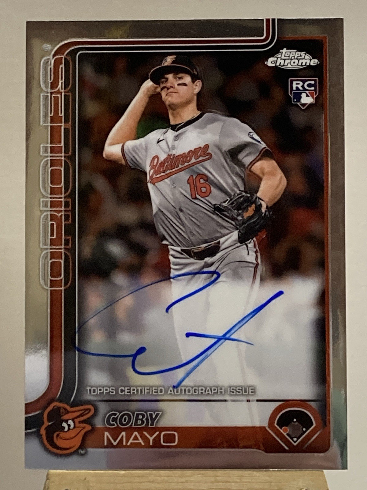 Coby Mayo Rookie Card Base Autograph - Trading Card Image