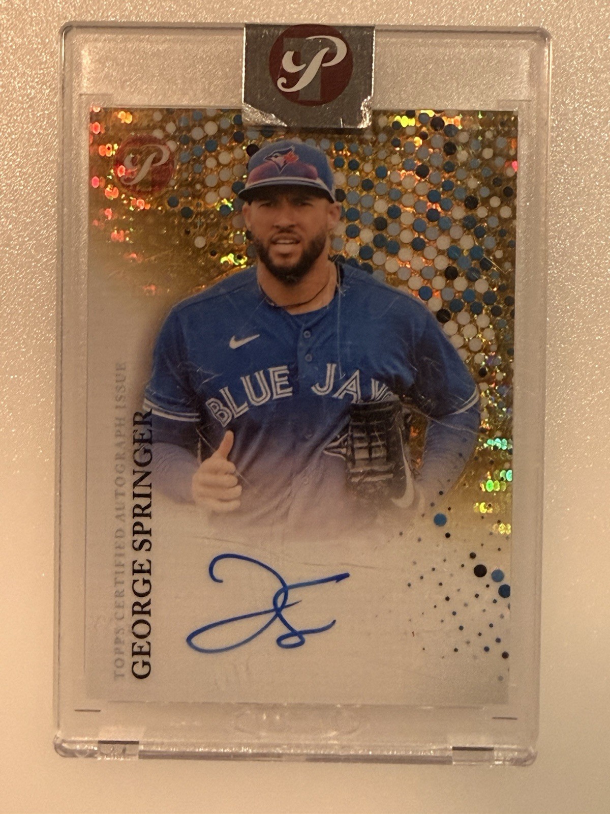 George Springer Topps Pristine Base Autograph - Trading Card Image
