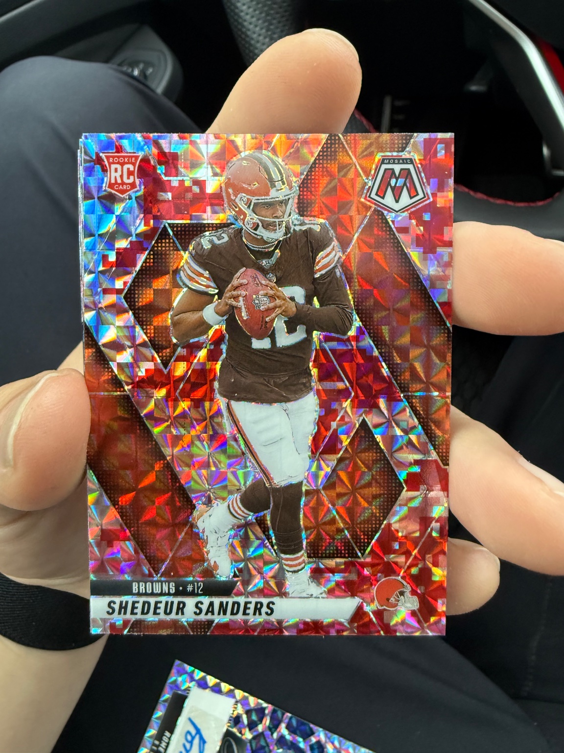 Shedeur Sanders 2025 Panini Mosaic Pink Camo Pink Camo - Trading Card Image