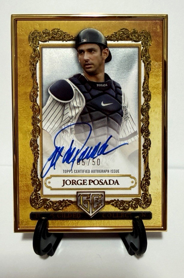Jorge Posada Gilded Collection /50 Autograph /50 - Trading Card Image