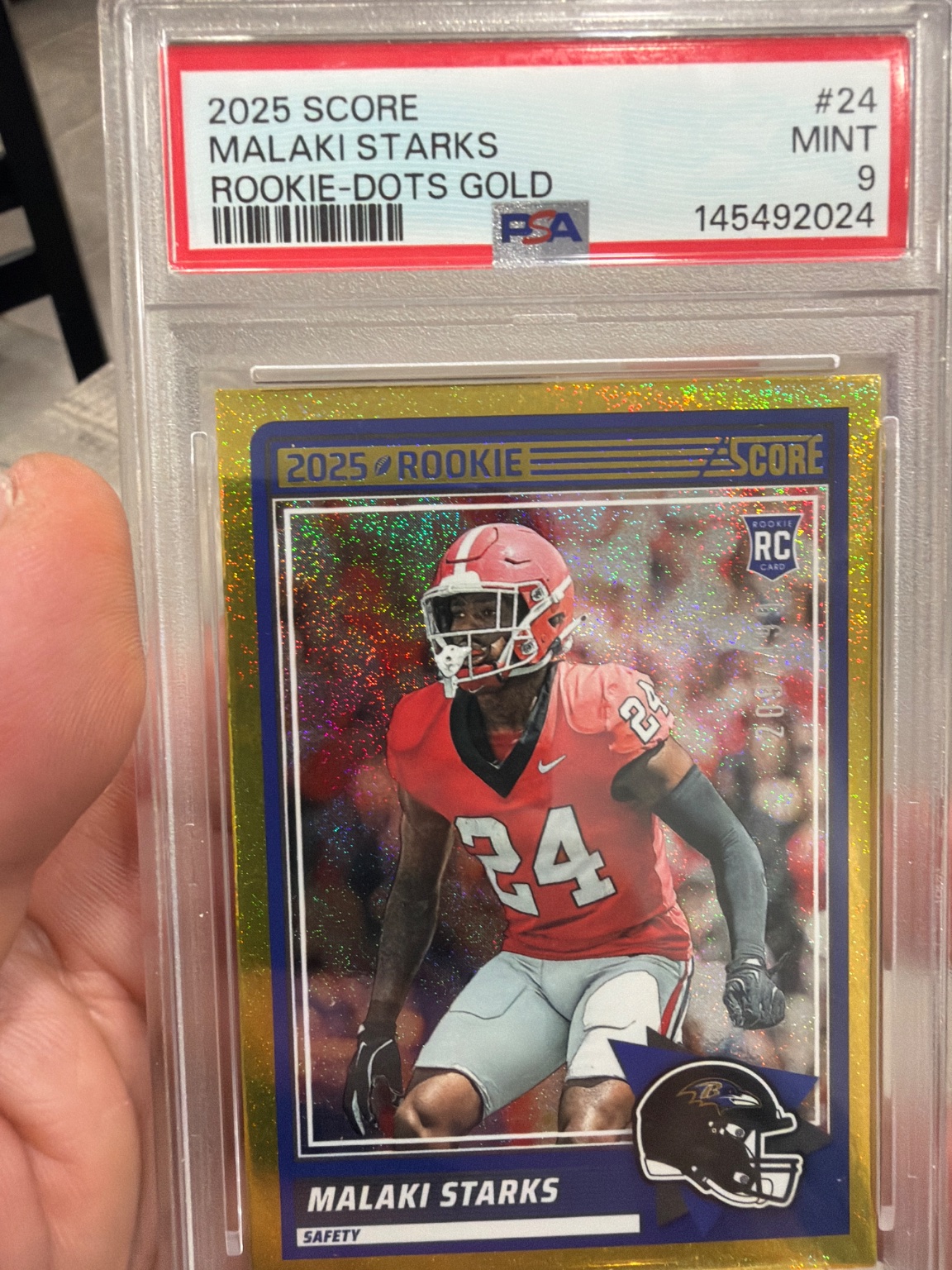 Malaki Starks 2025 Score Rookie-Dots Gold Rookie-Dots Gold Mint - Trading Card Image