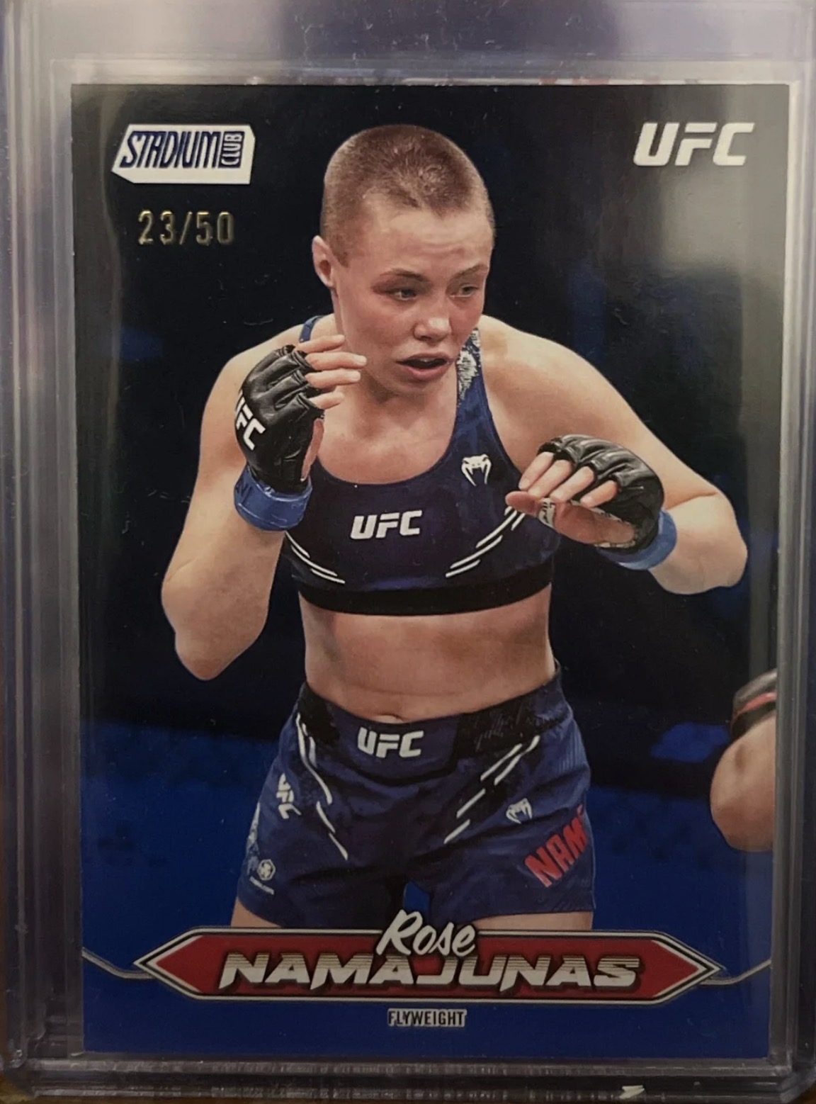 Rose Namajunas 2025 Topps Stadium Club UFC /50 Parallel Numbered Parallel 23/50 Near Mint - Trading Card Image