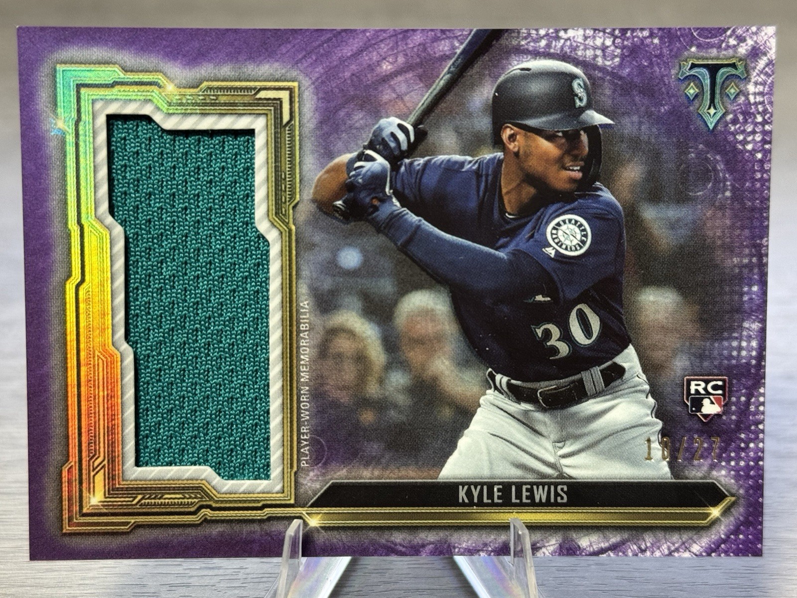 Kyle Lewis - Player-Worn Memorabilia (Purple Parallel) Purple Parallel - Trading Card Image