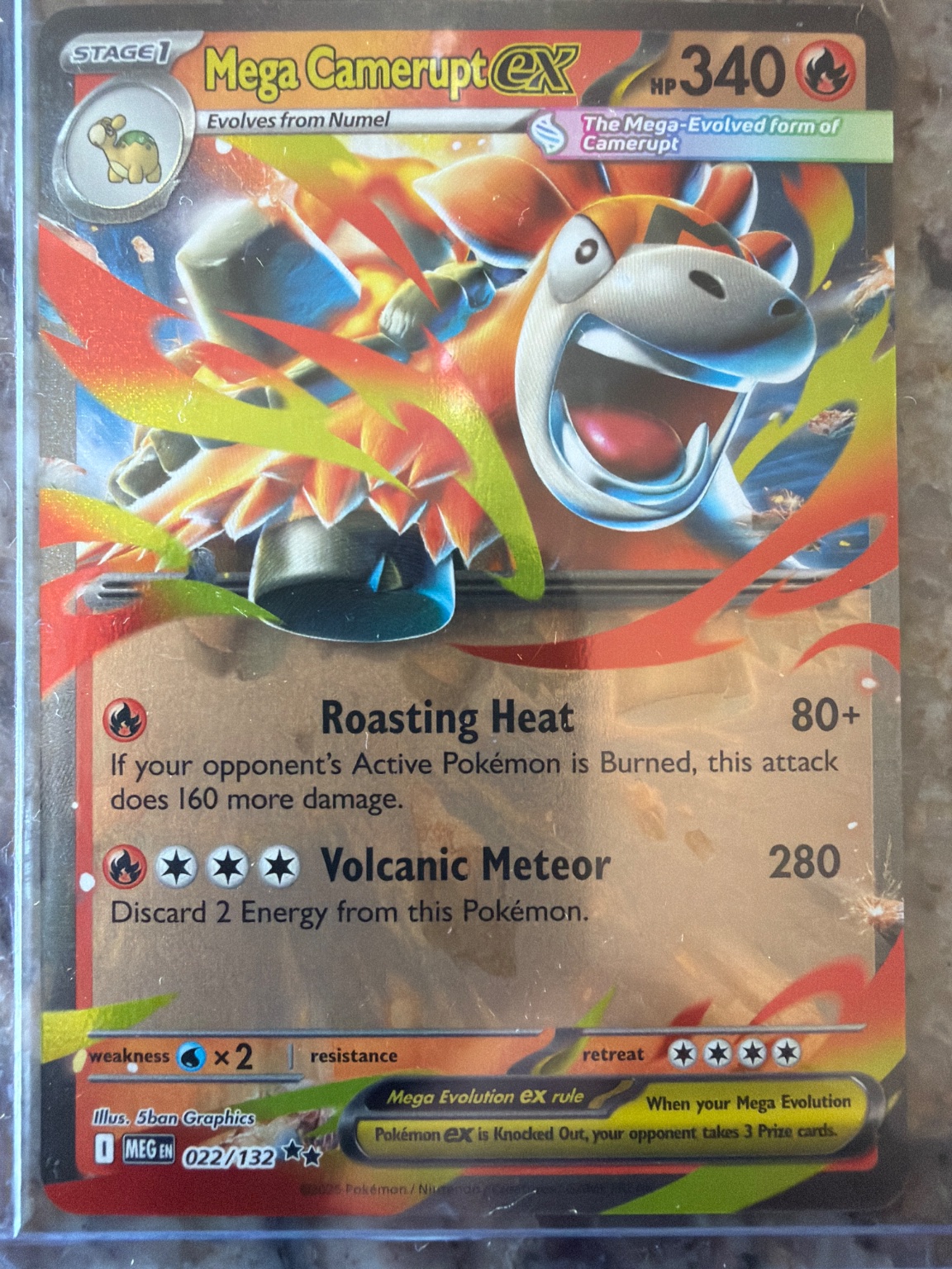 Mega Camerupt EX Holo Rare - Trading Card Image