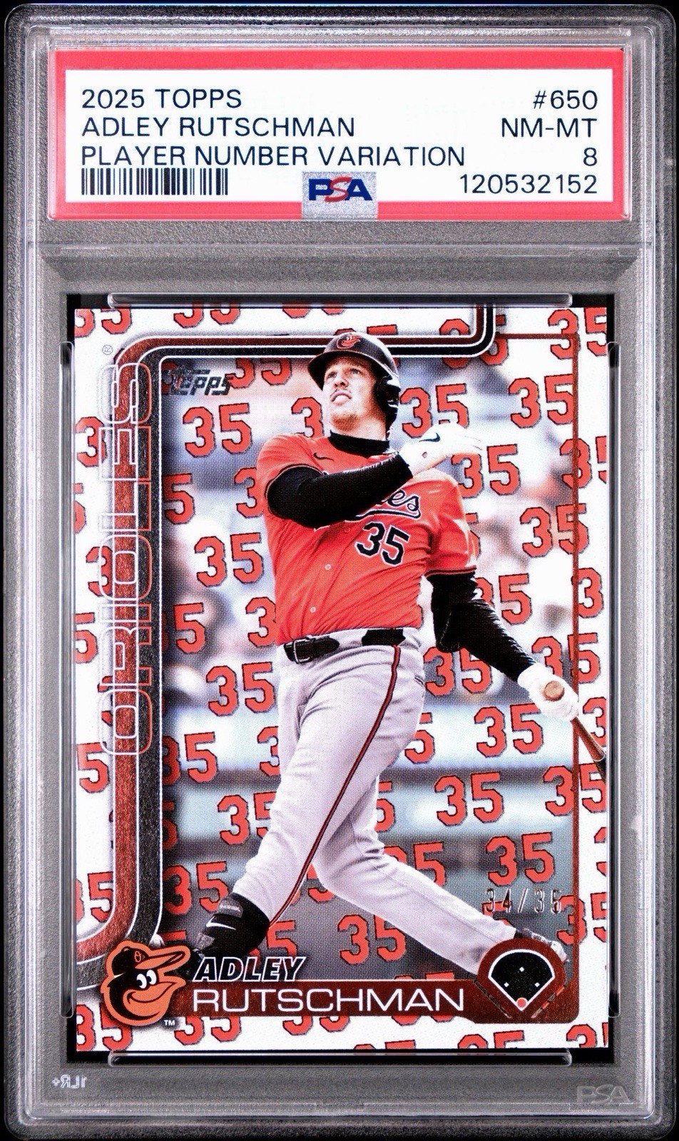 2025 Topps Adley Rutschman Player Number Variation Player Number Variation Near Mint - Trading Card Image