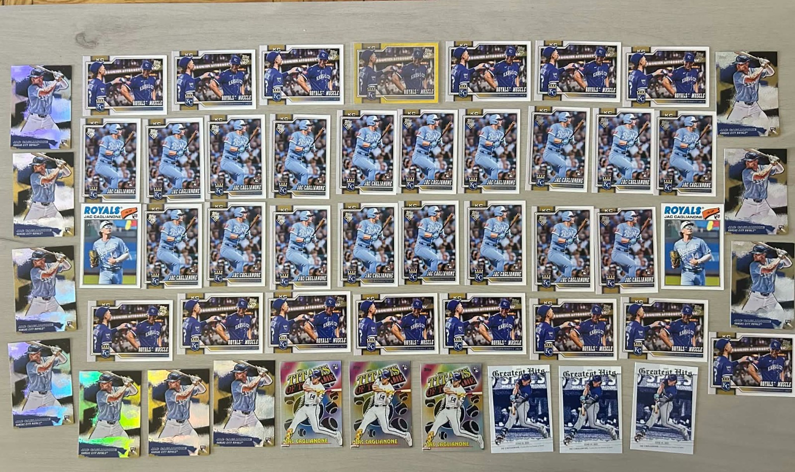 Jac Caglianone - Various Rookie Cards & Parallels Various (Base, Refractor, Gold, Greatest Hits, Titans of the Game) - Trading Card Image