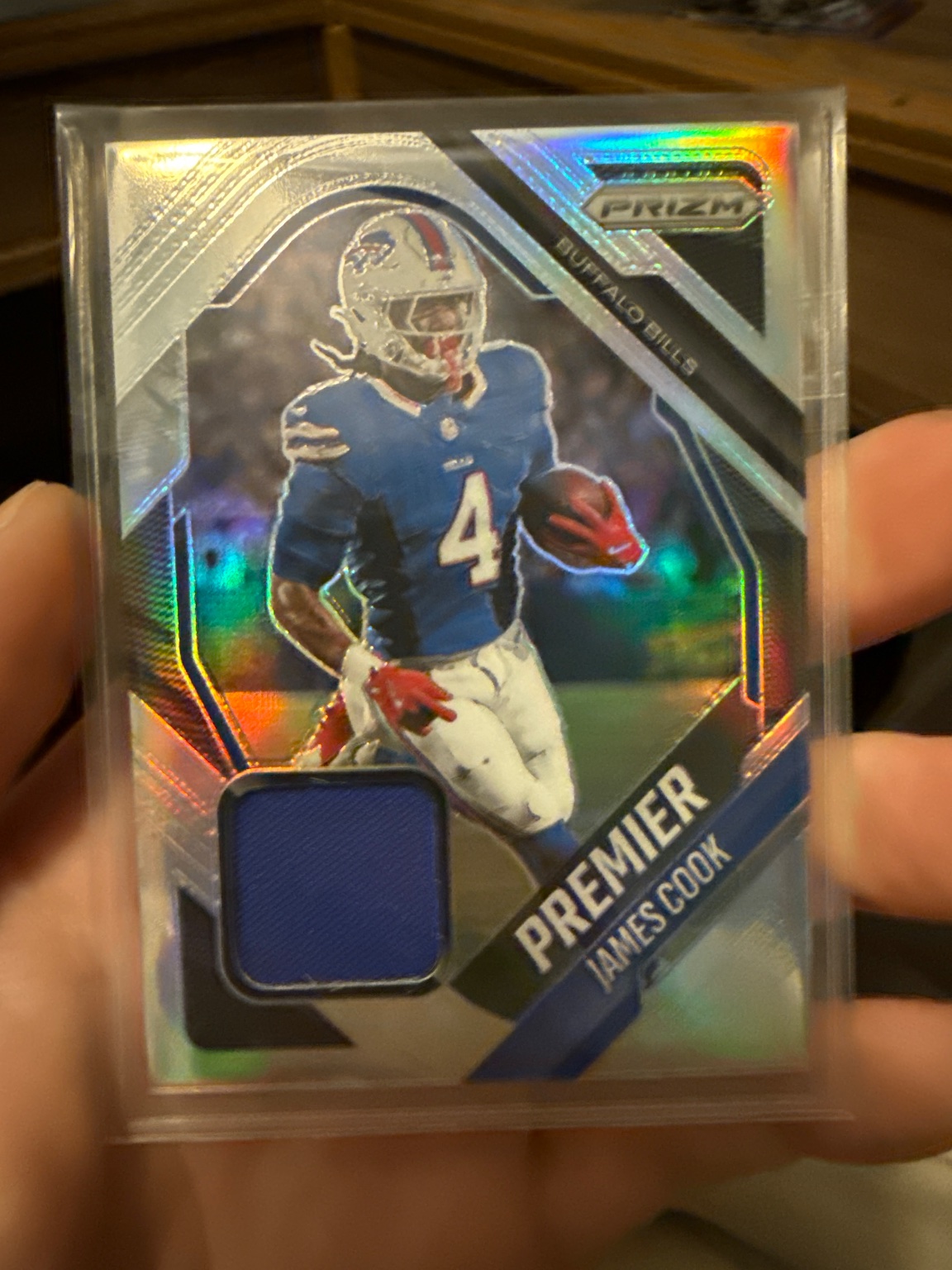 James Cook Premier Patch Silver Prizm - Trading Card Image