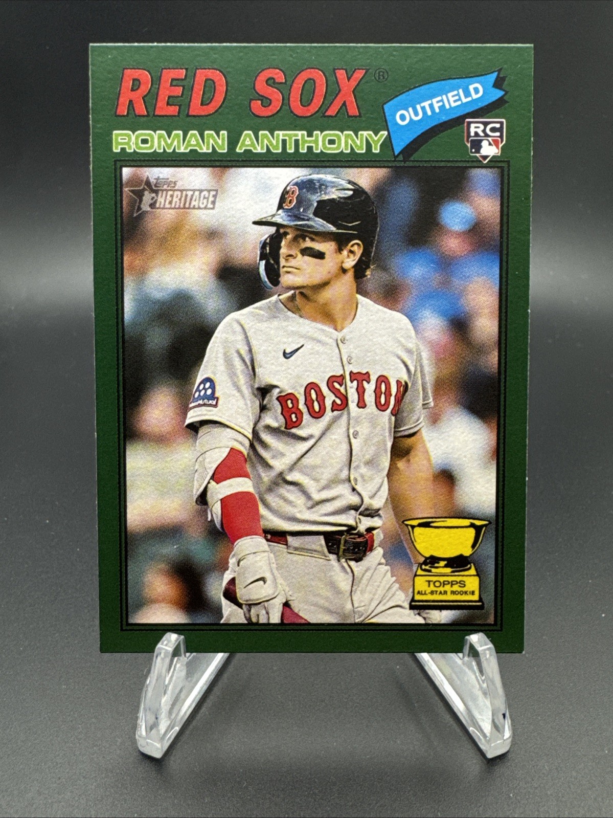 Roman Anthony - Topps Heritage Green Border Rookie Card Green Border - Trading Card Image